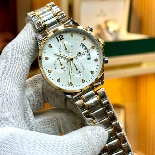 BESTWIN Original Quartz Chronograph Watch with Butterfly Master Lock