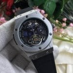 HUBOLER GREY Huboler Gent’s Collection New Model Brass Case Rubber Strap Master Lock with Date Function