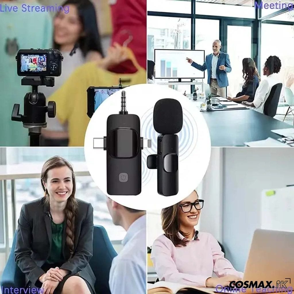 K15 3-in-1 Wireless Lavalier Microphone