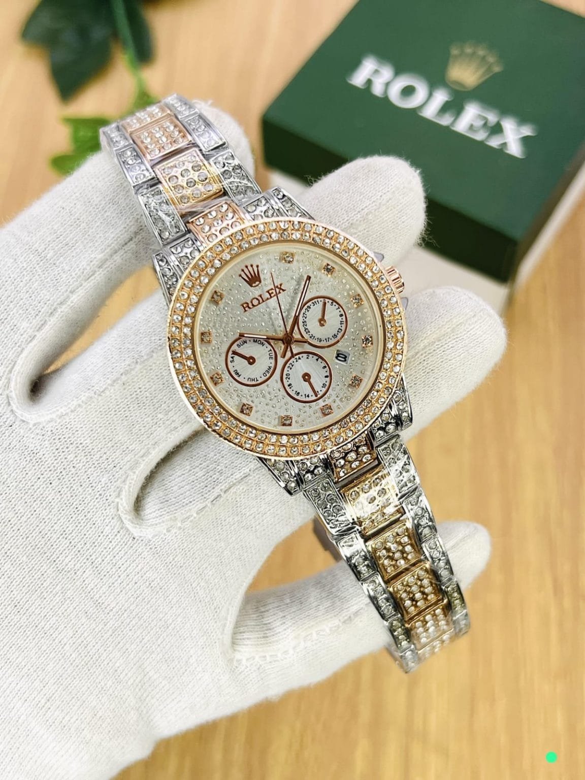 ROLEX Stone Chain – Unisex Collection, New Arrival, Good Quality, Date Working, Master Lock