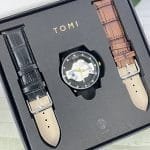 TOMI Face Gear Model – Dual Strap Watch with Side Down Second Working, Attractive Look, 2 Models, and Multiple Colours