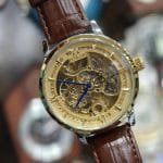 Fitron Automatic Men’s Watch – Skeleton Design, Waterproof, Shock-Resistant, Leather Strap